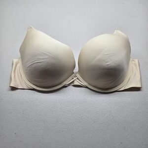 Ambrielle Women Bra 38D Beige Plunge Push Up Underwired Strap